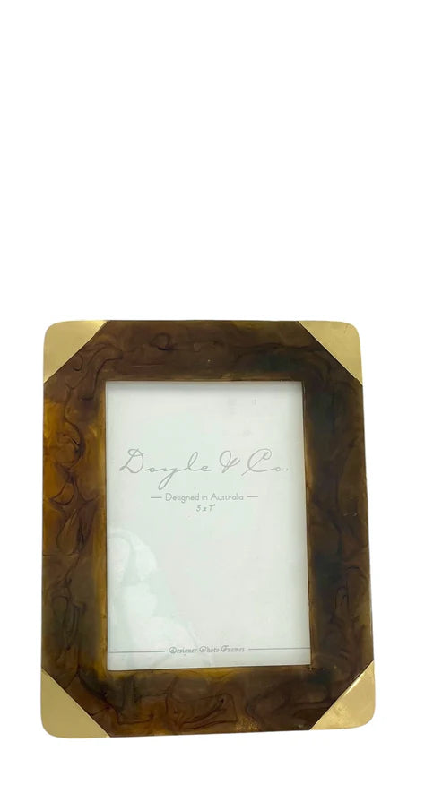 Tortoiseshell and Gold Photo Frame 5" x 7"