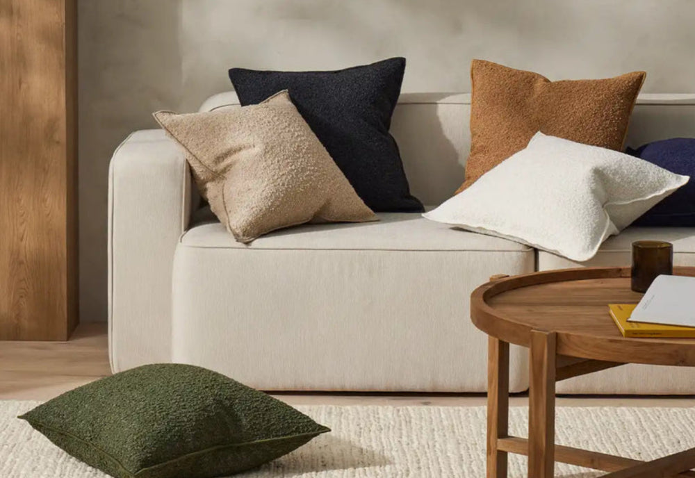 Boucle Cotton Blend Textured Cushion 50 x 50 - 6 Colours
