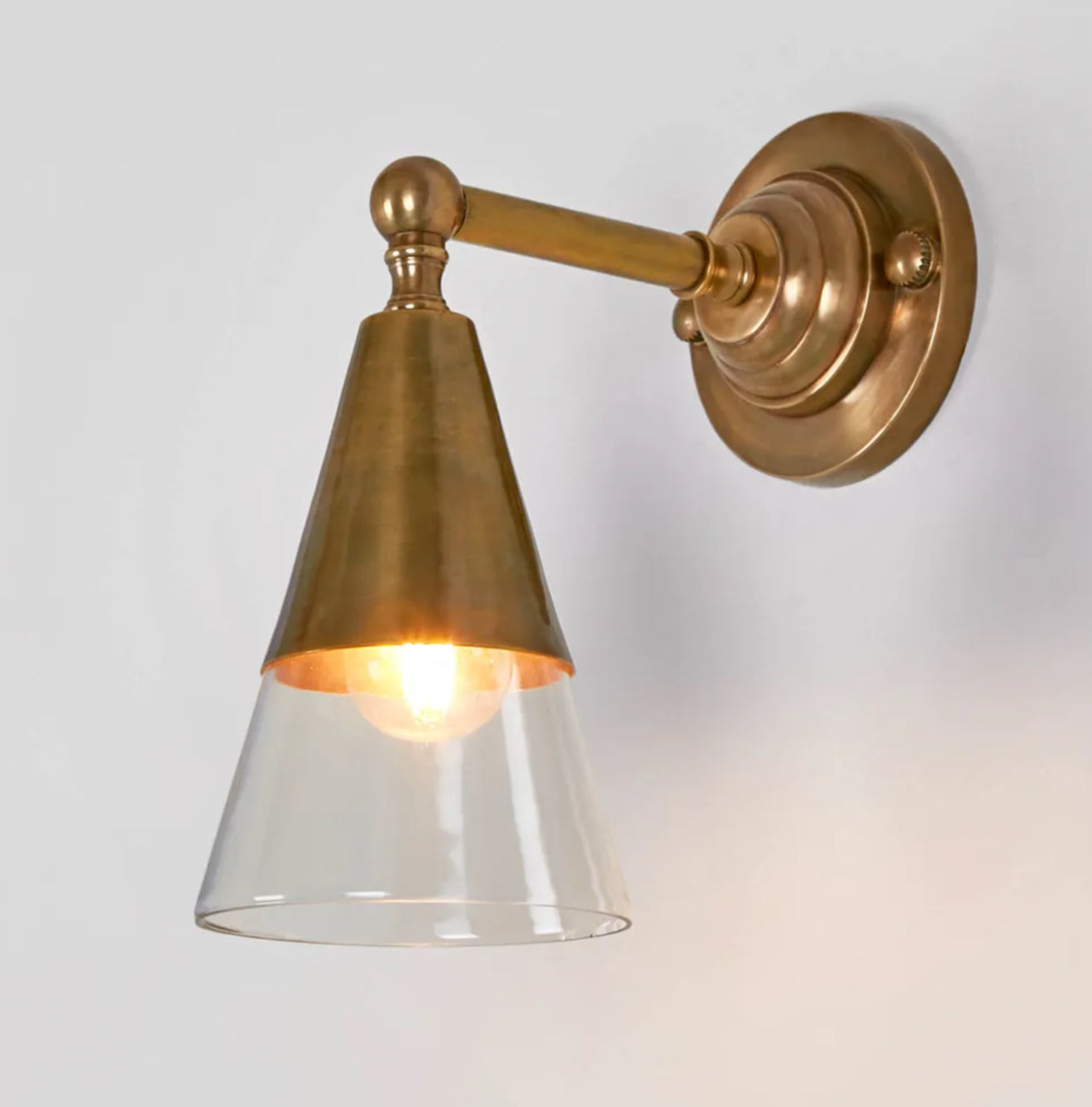 Brass Conical Wall Light