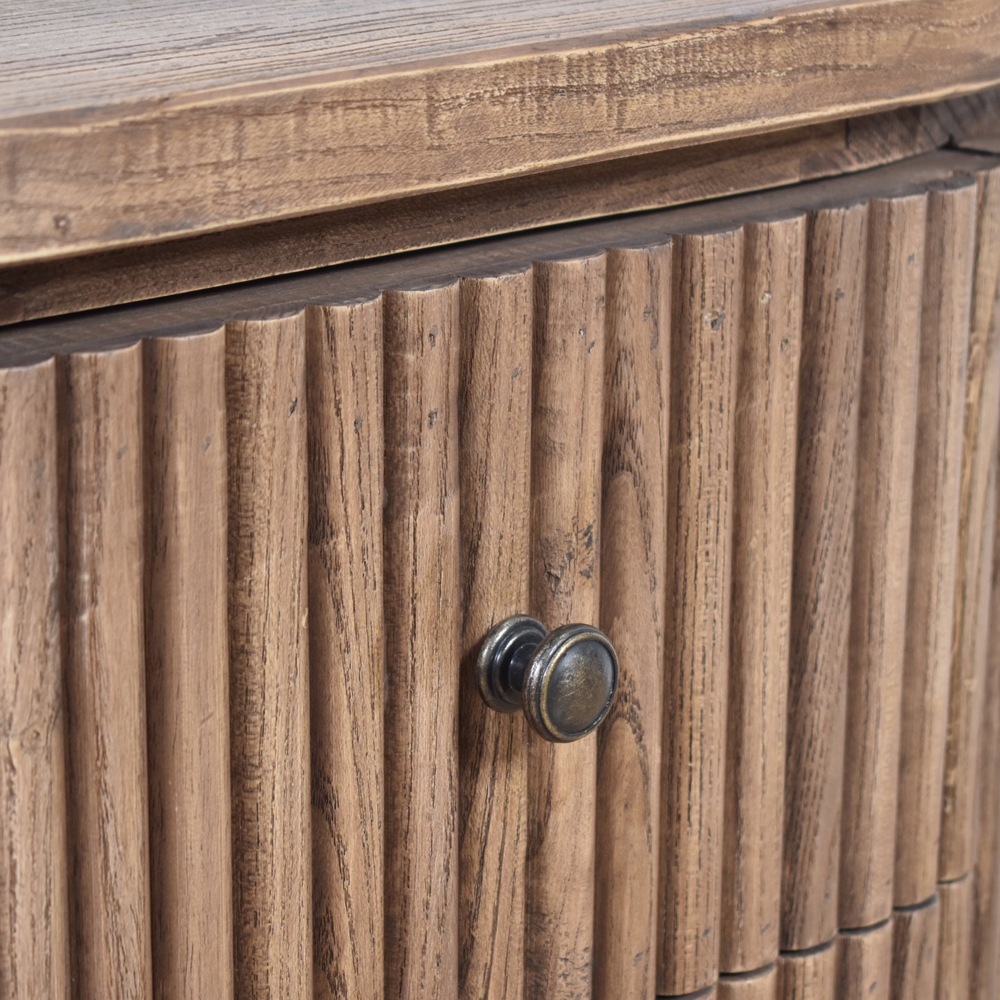 Recycled Elm Slatted Side Table