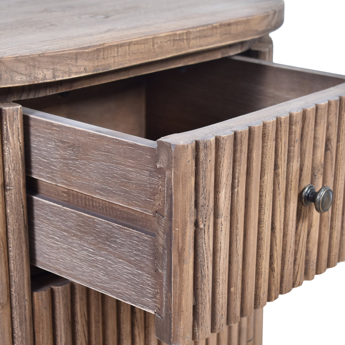 Recycled Elm Slatted Side Table