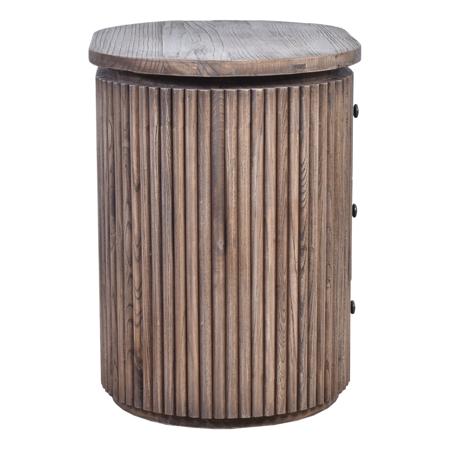 Recycled Elm Slatted Side Table