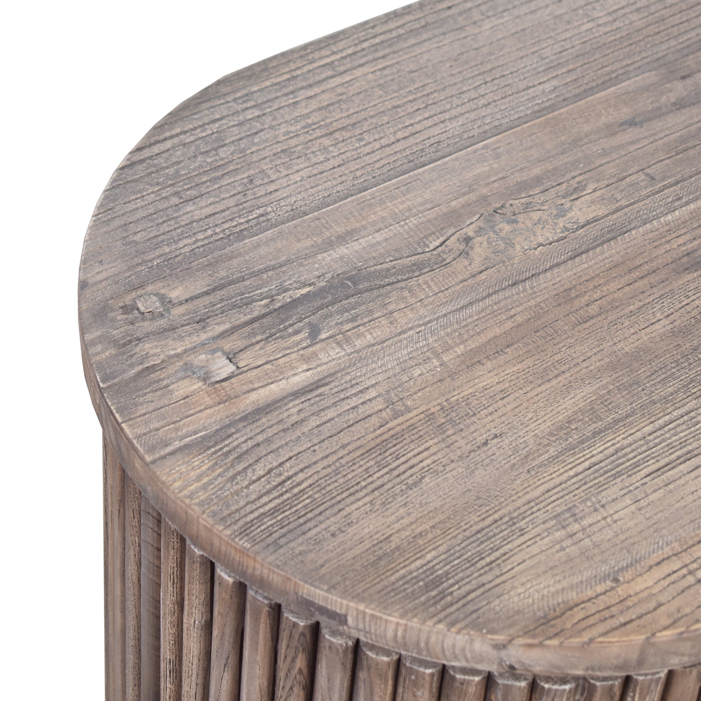 Recycled Elm Slatted Side Table