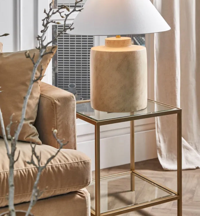 Glass Square Side Table with Inset Beveled Glass.