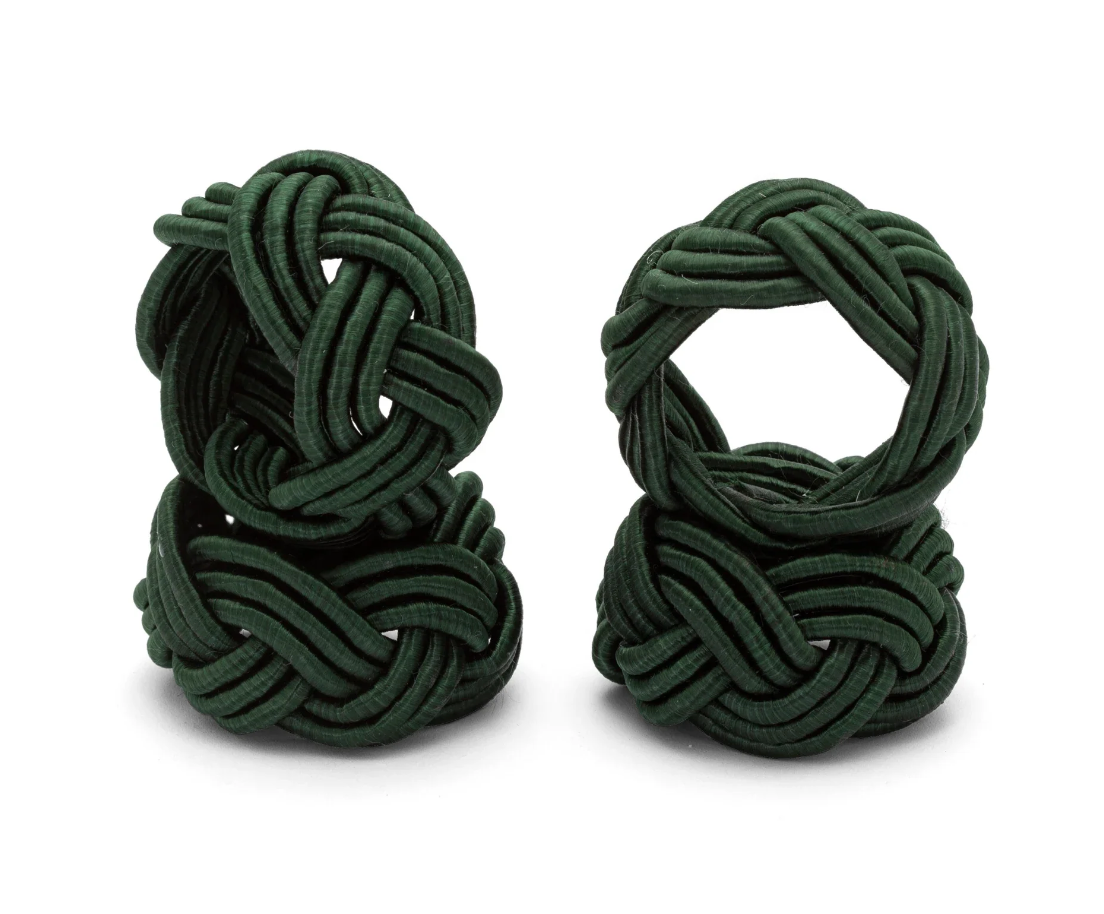 Green Corded Napkin Rings