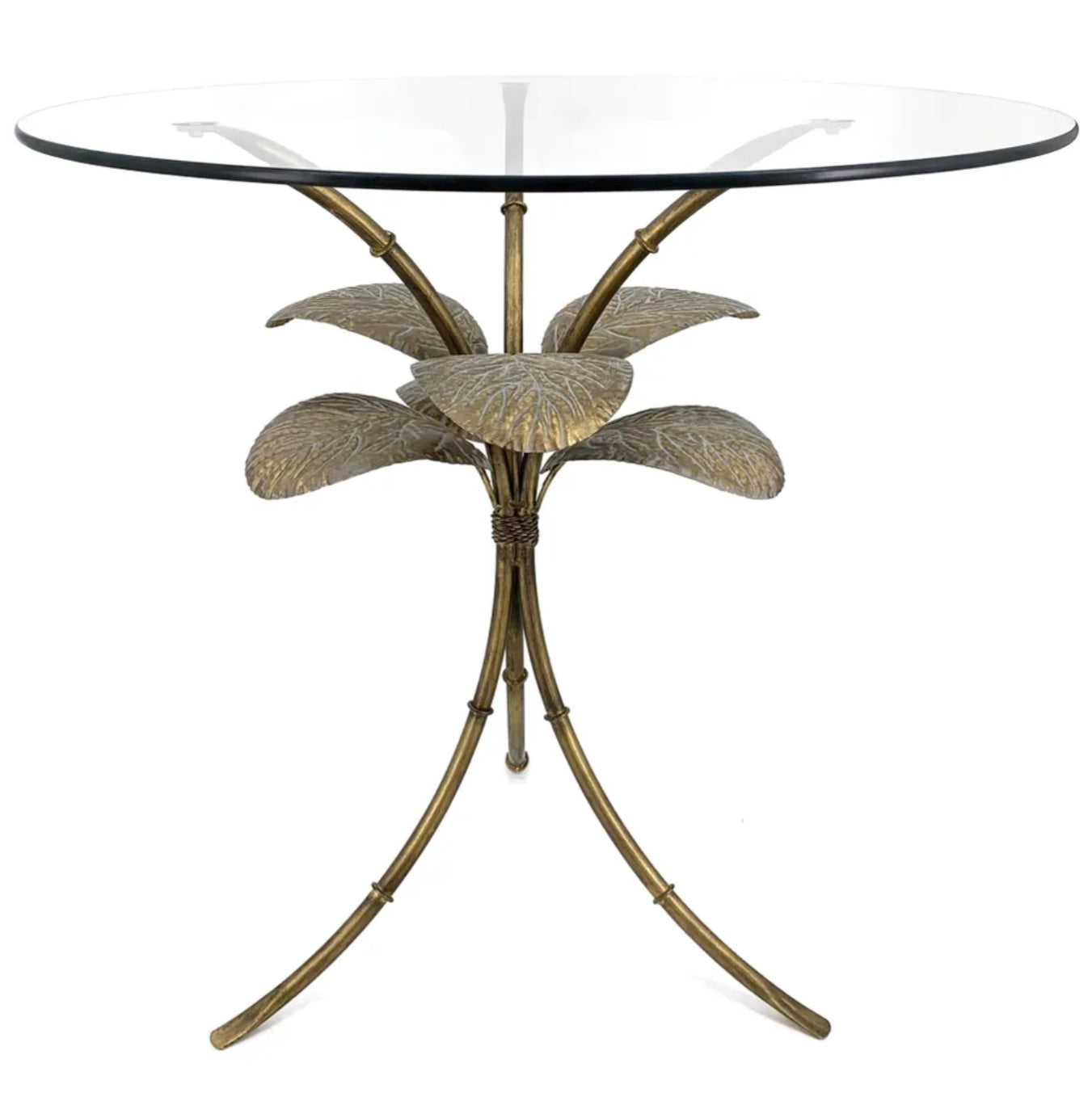 Glass Leaf Side Table