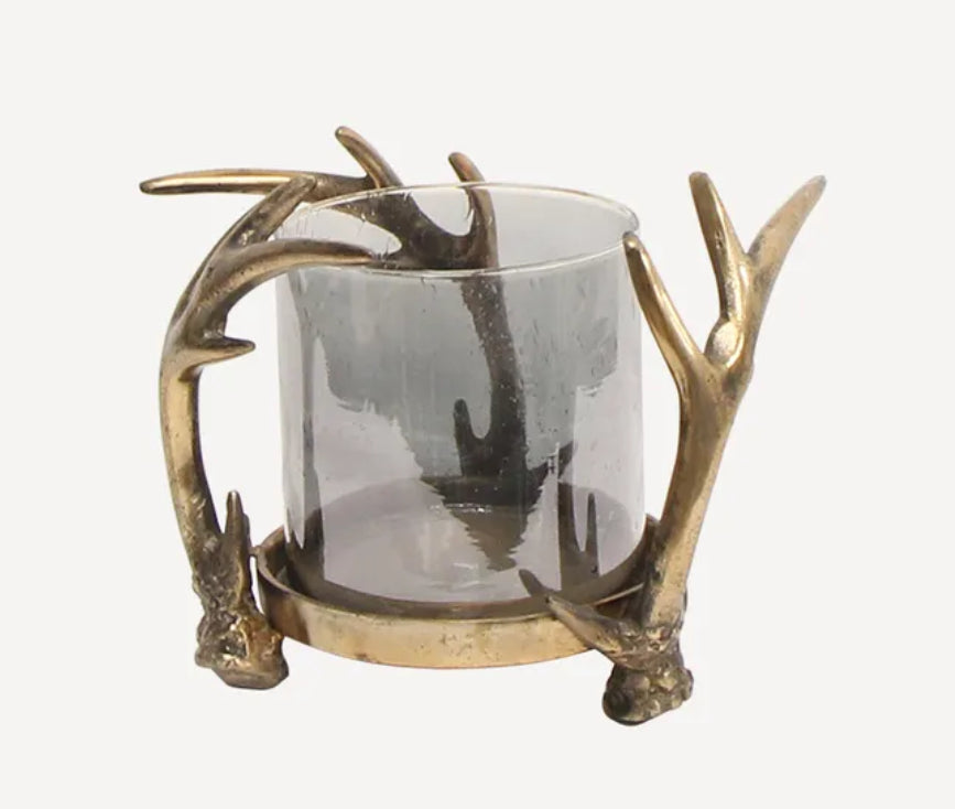 Antler Candle holder - Antique Gold