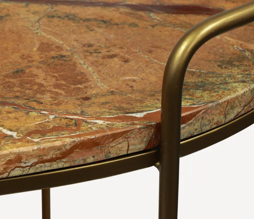 Marble and Iron Bar Cart