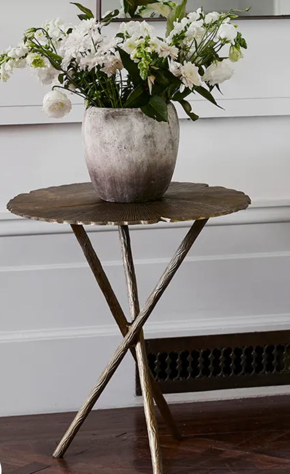 Brass Leaf Side Table