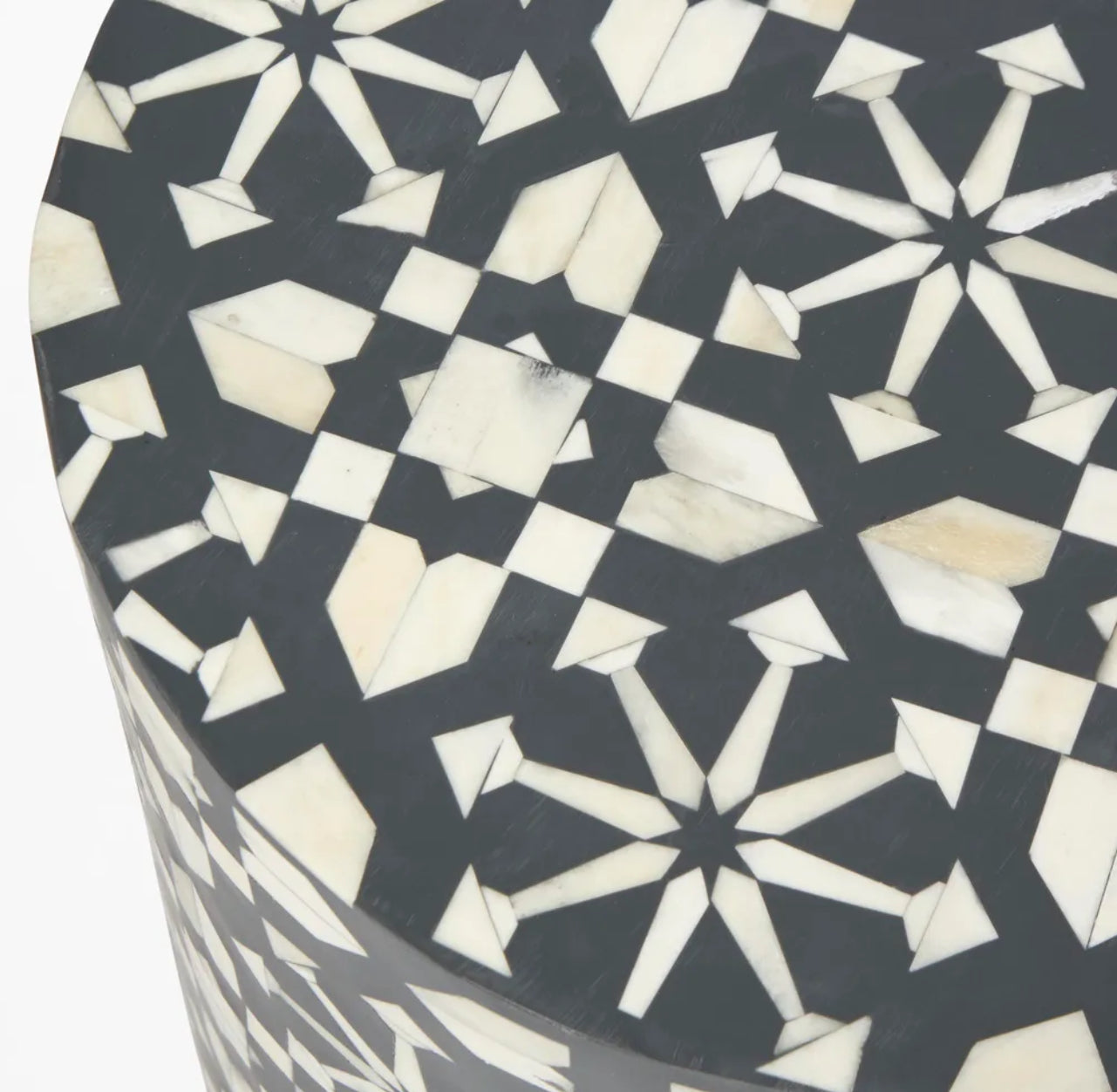 Bone Inlay Side Table grey / white
