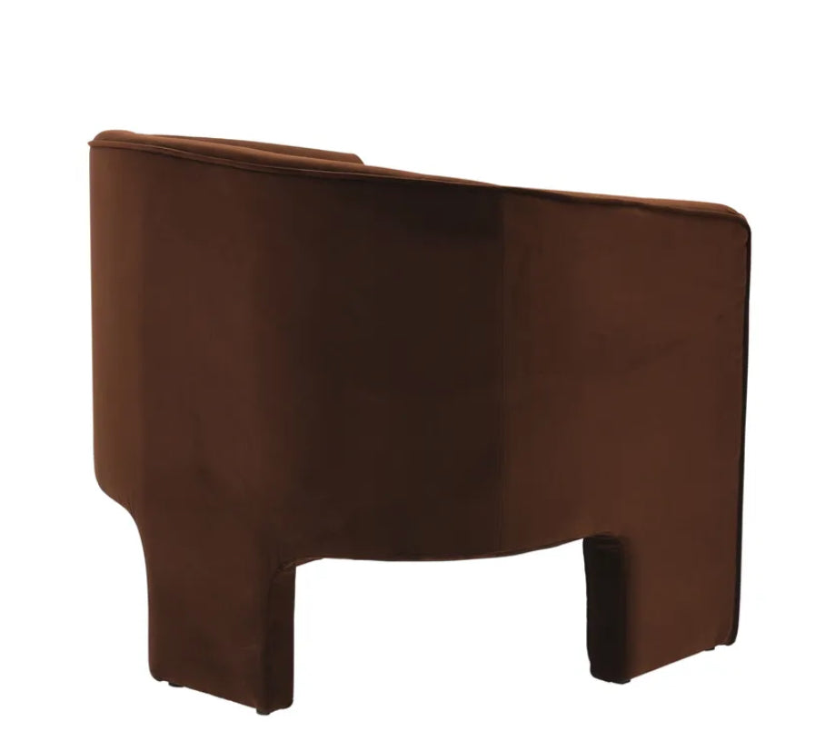 Dark Chocolate Velvet Arm Chair