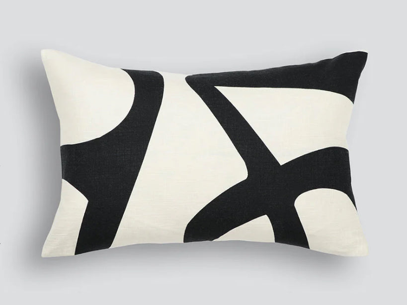 Black and White Graphic Cushion 35cm x 50cm