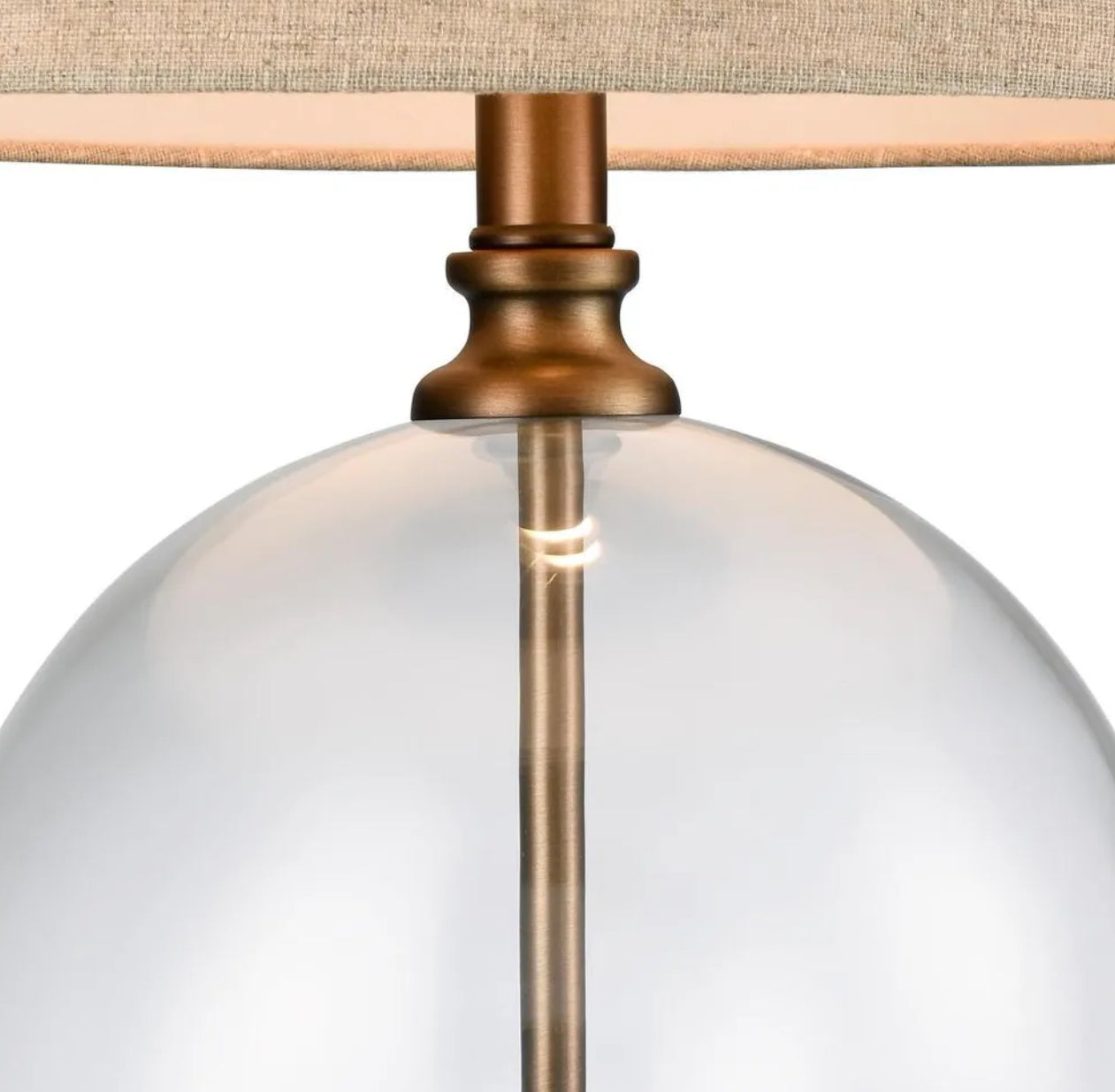 Antique Glass & Brass Table Lamp