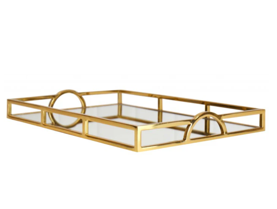 Gold Mirrored tray.