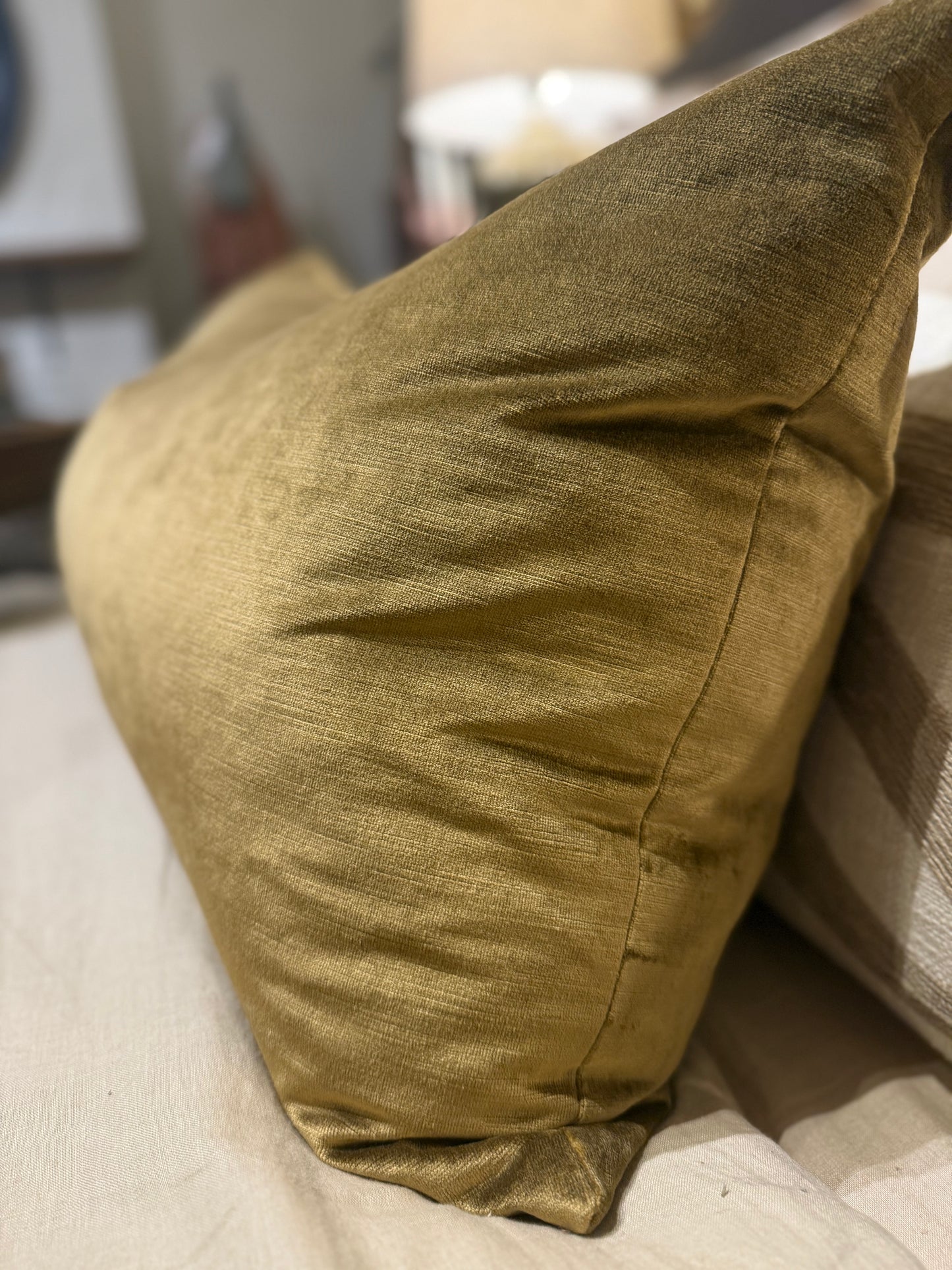 Oversized Gold Velvet Bolster Cushion