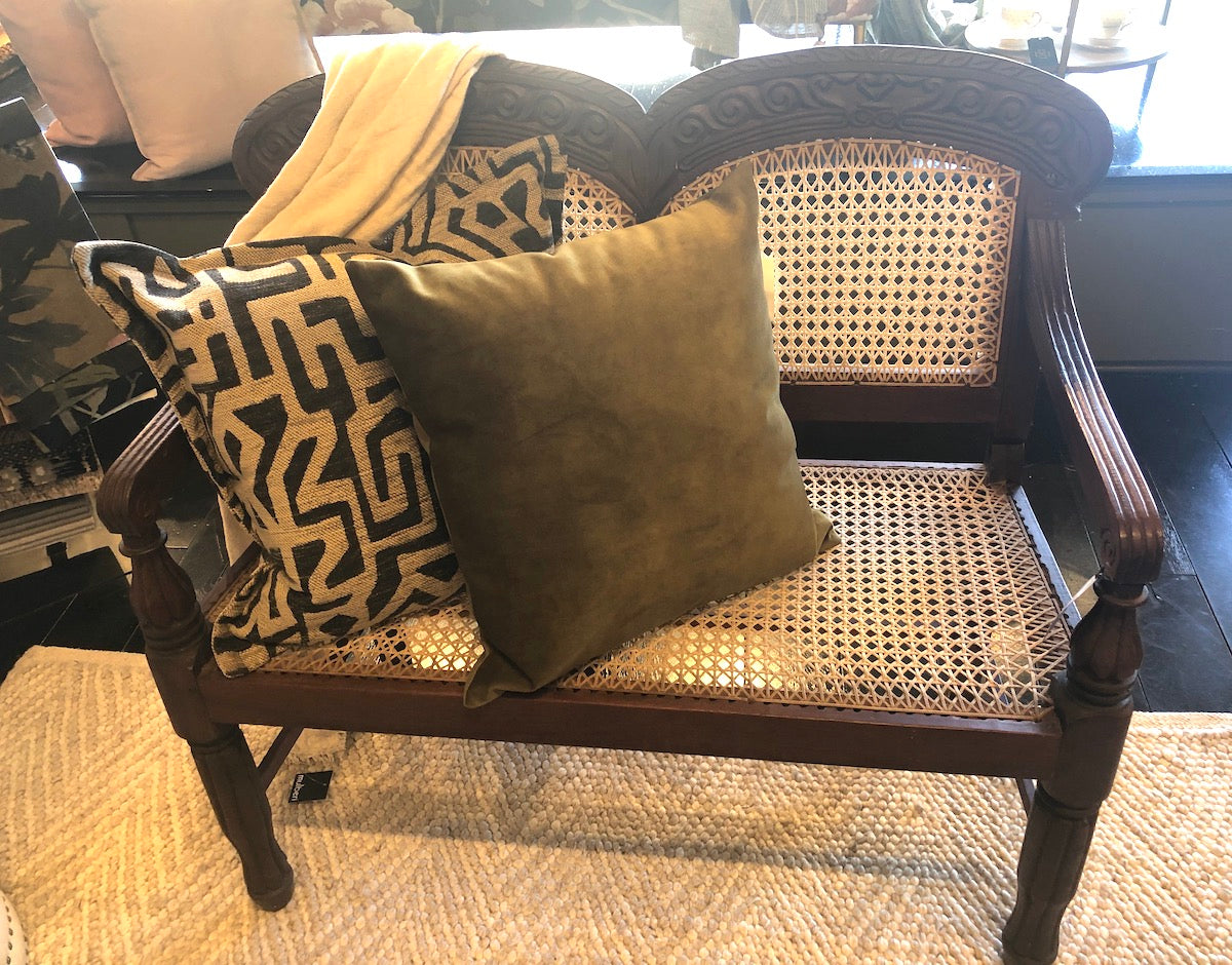 SOLD - Indonesian Carved Wood Bench