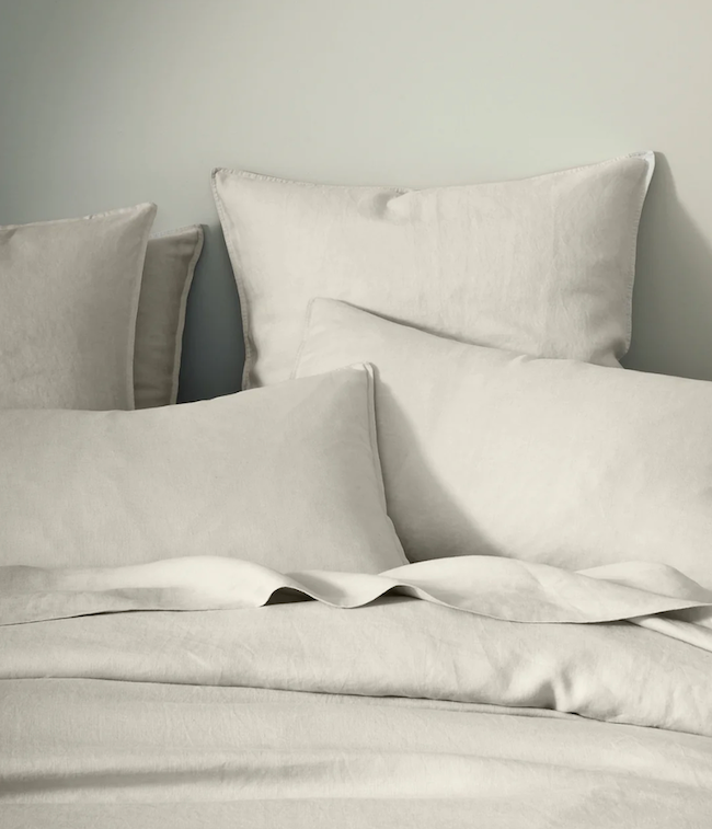 Ravello French Bed Linen - Bone (Off white)