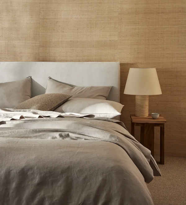 Ravello French Bed Linen - Bone (Off white)