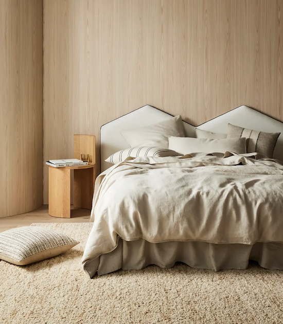 Ravello French Bed Linen - Bone (Off white)