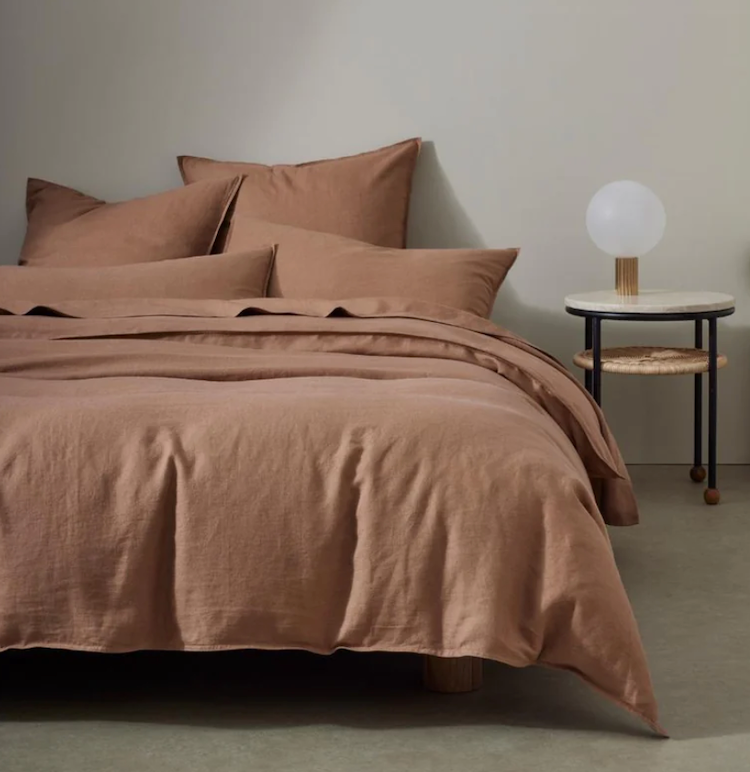 Ravello French Bed Linen - Biscuit (Terracotta)