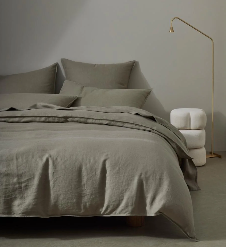 Ravello French Bed Linen - Caper (Green)