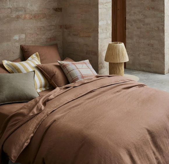 Ravello French Bed Linen - Biscuit (Terracotta)