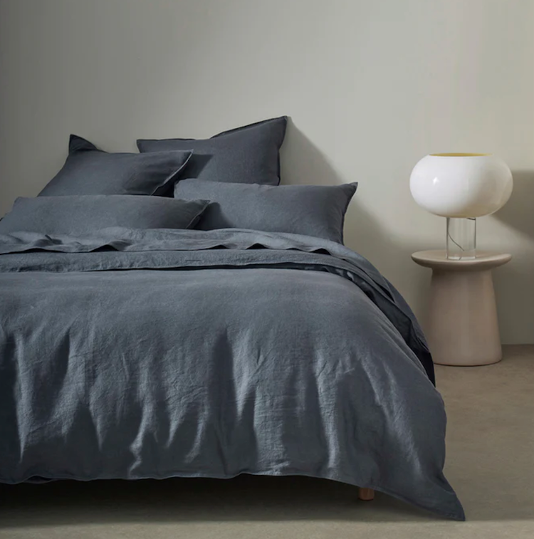 Ravello French Bed Linen - Denim (Blue)