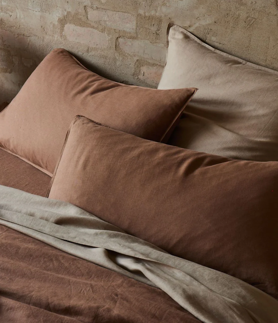 Ravello French Bed Linen - Biscuit (Terracotta)