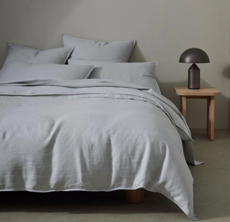 Ravello French Bed Linen - Silver (Light Gray)