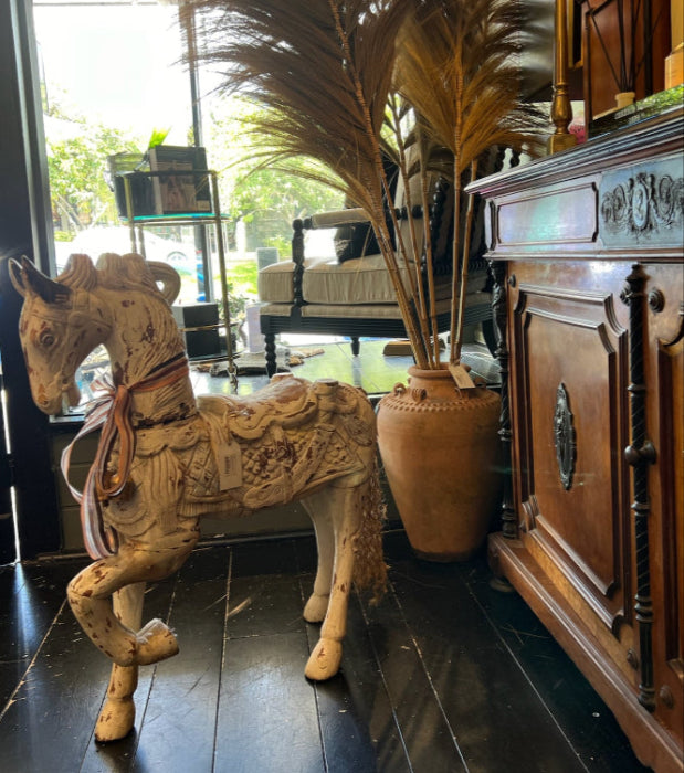 Vintage Carved Timber Trojan Horse - As Found