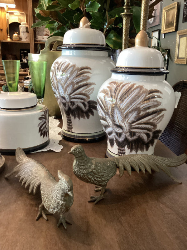 Vintage Brass Pheasants Set