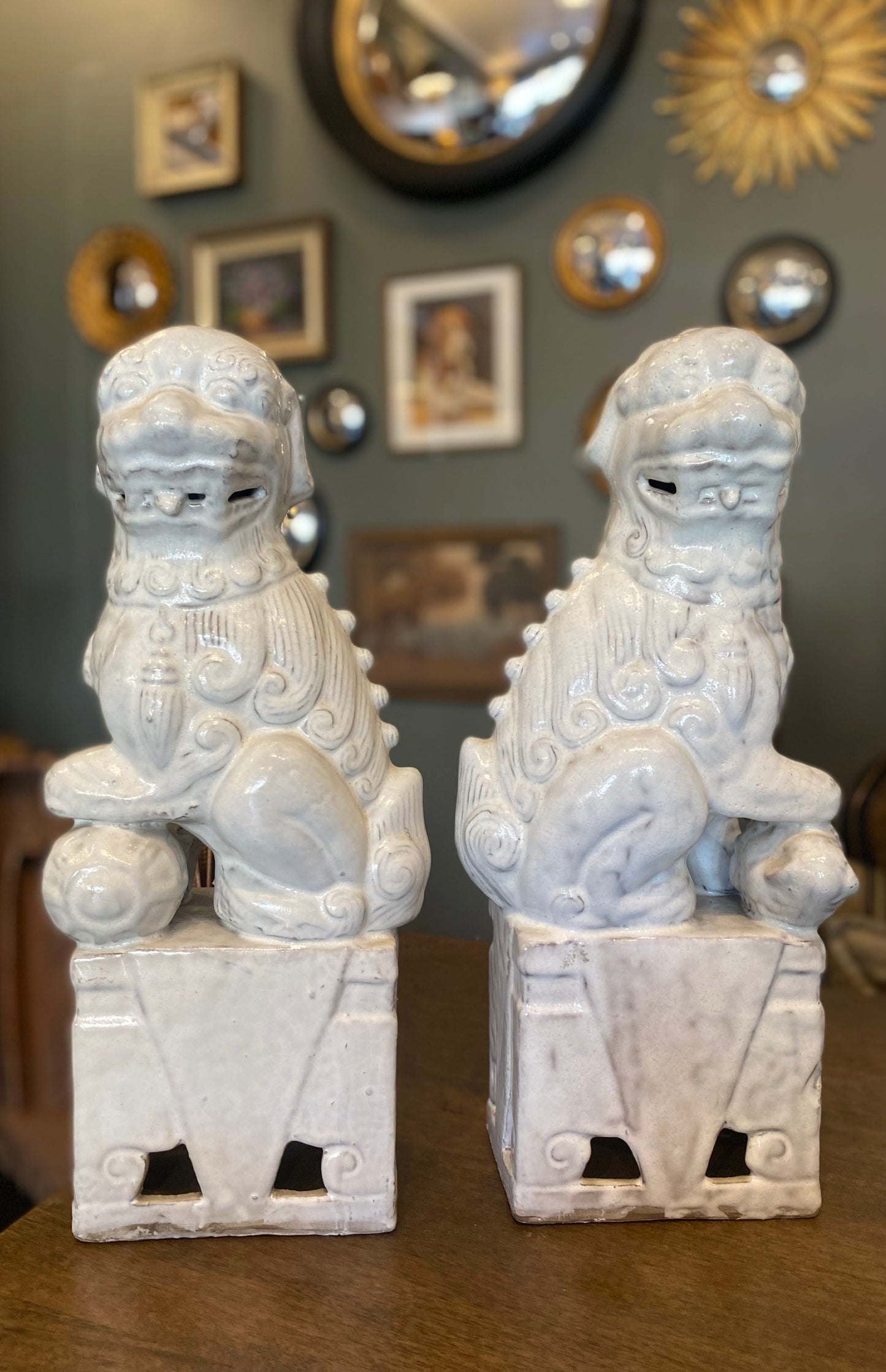 SOLD - Large Terracotta Foo Dogs