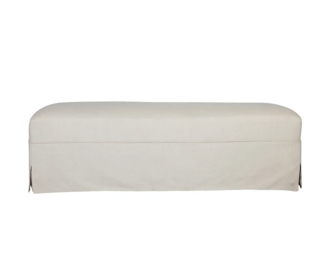 Linen Slip Cover Bench Ottoman Natural Linen – La Bella Casa