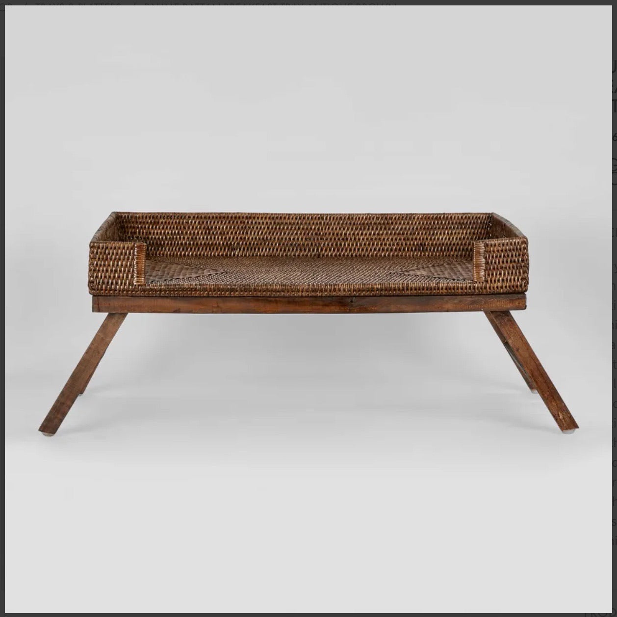 Rattan Breakfast Tray - Antique Brown - 60cm