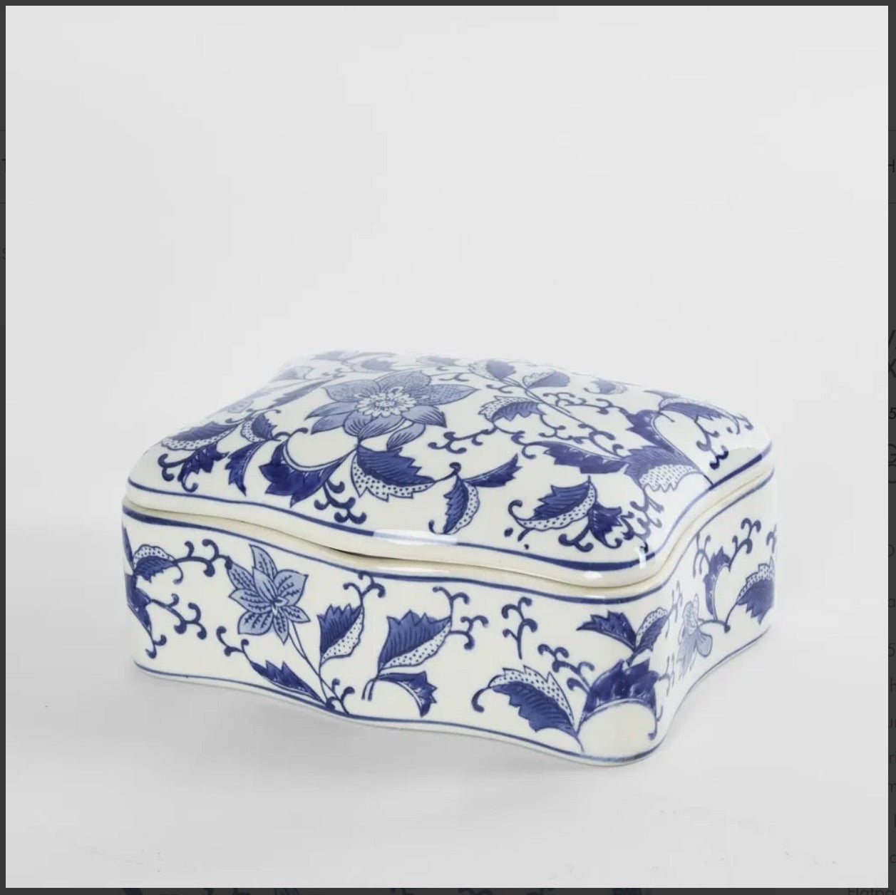 Blue and White Shaped Porcelain Trinket Box
