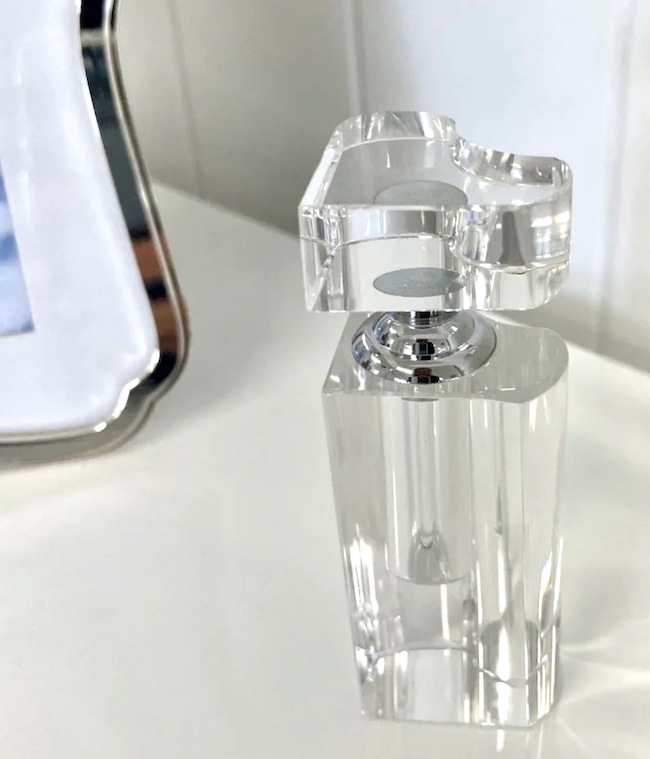 Crystal Perfume Bottle with Heart Cut Lid