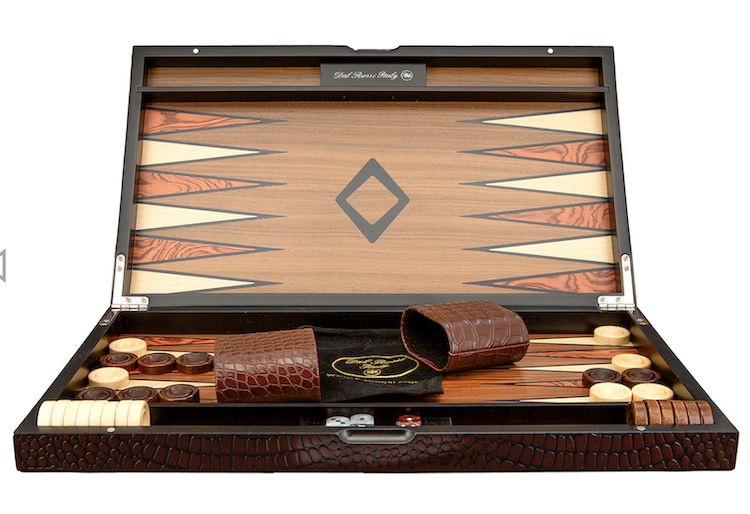 Dal Rossi Wooden Crocodile Backgammon Game