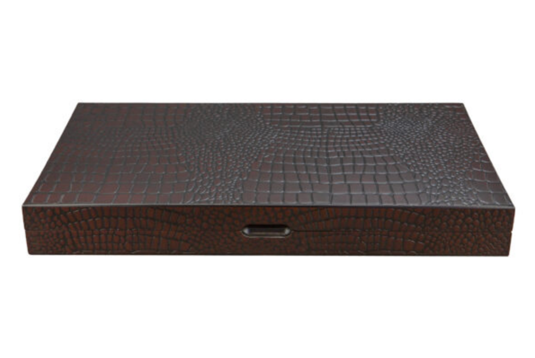 Dal Rossi Wooden Crocodile Backgammon Game