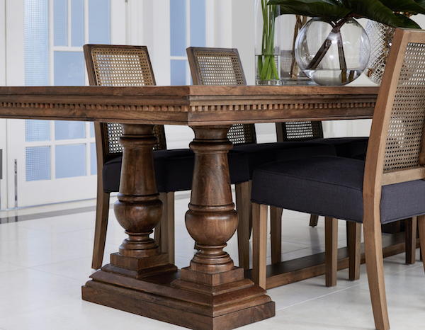 Walnut Grey Solid Timber Dning Table 240cm