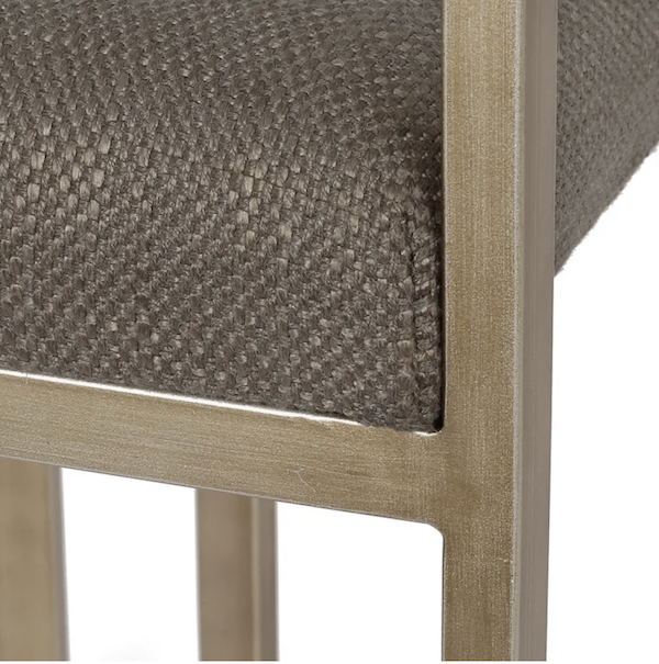 Antique Gold & Chocolate Linen Dining Chair