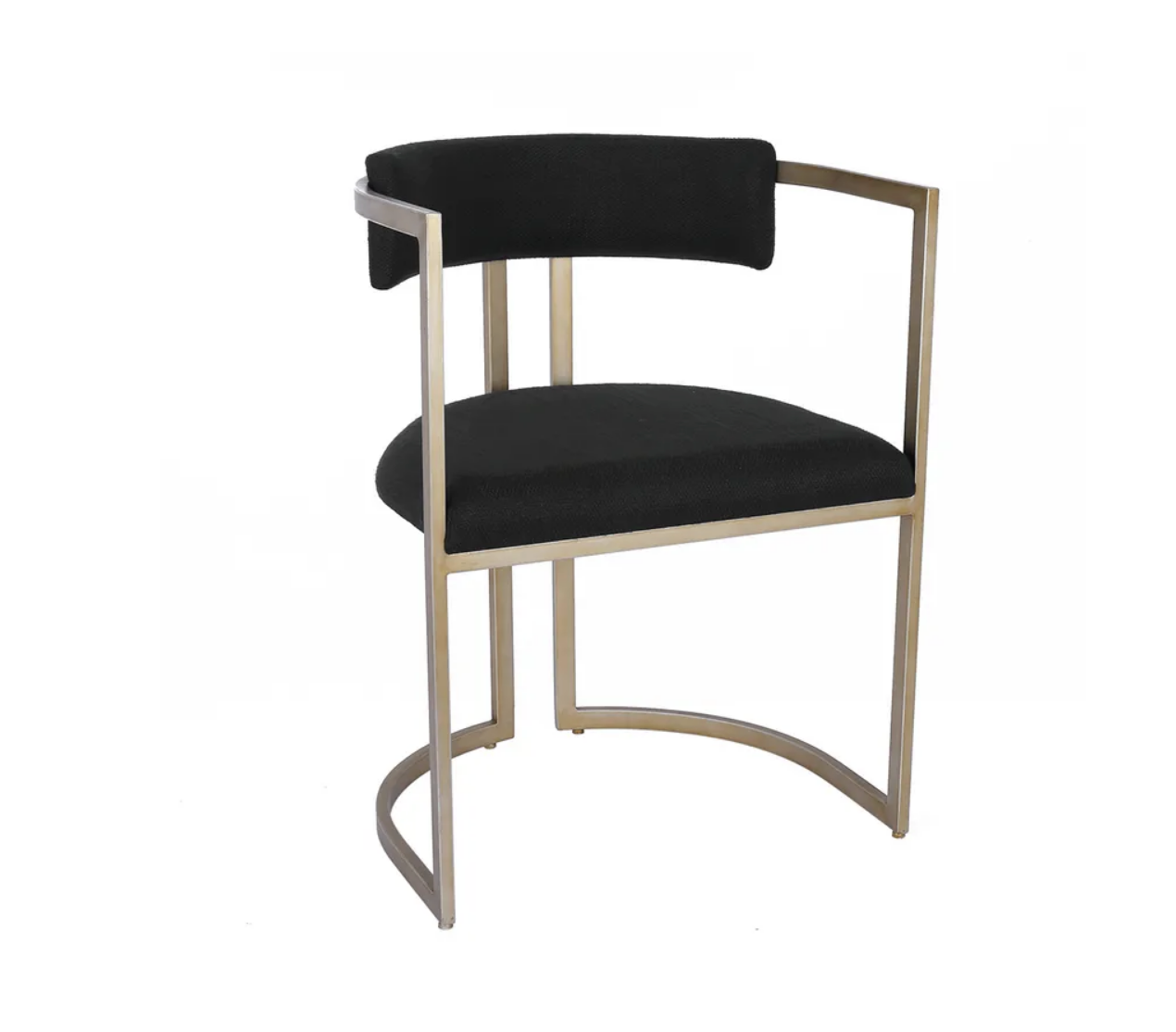 Antique Gold & Black Linen Dining Chair
