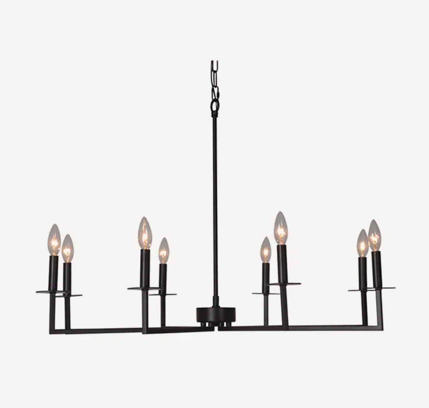 Edmond Black Iron 8 Light Chandelier Large