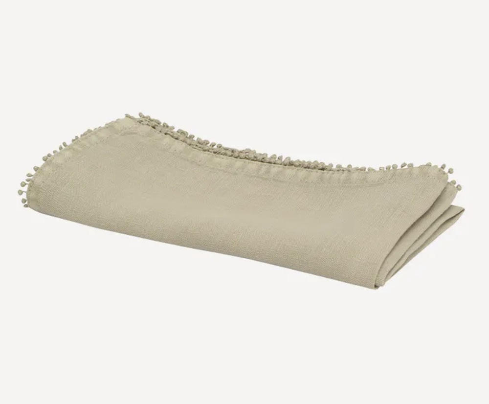 Set of 4 Bauble French Linen Napkins - Taupe