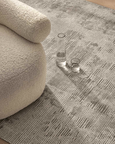 Glebe silver floor rug light grey