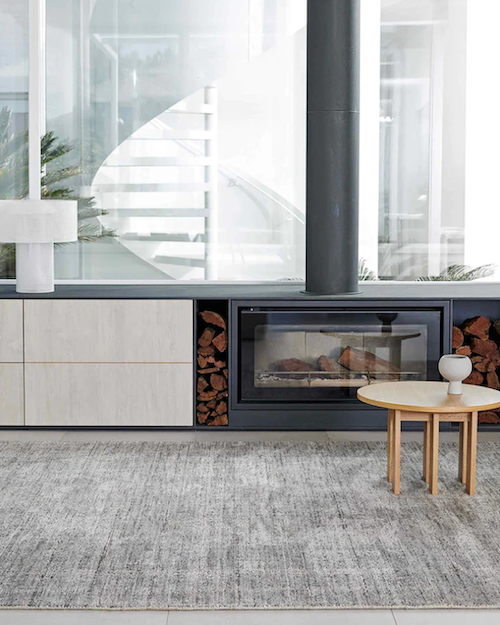 Granito Shale floor rug gray silver