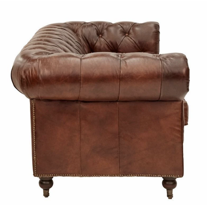 Aged Leather Chesterfield 3 Seat Sofa