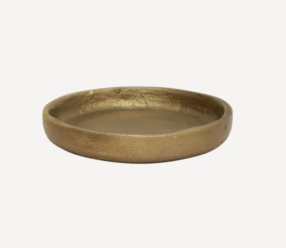 Hand Forged Cast Iron Brass Plate Small