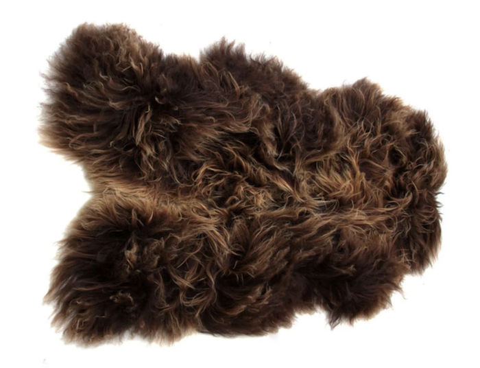 Icelandic Longwool Sheepskin Single Rug - Rusty Brown