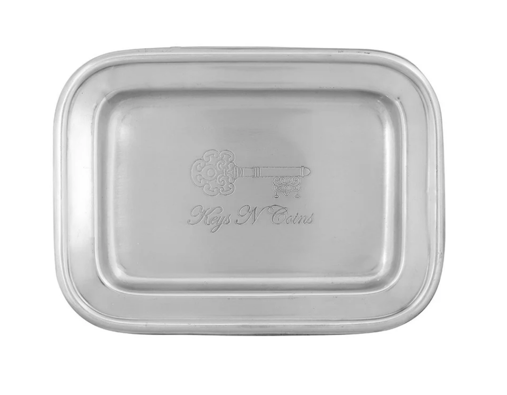 Keys and Coins Tray Pewter Finish