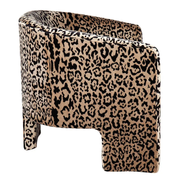 Leopard Chenille Velvet Arm Chair